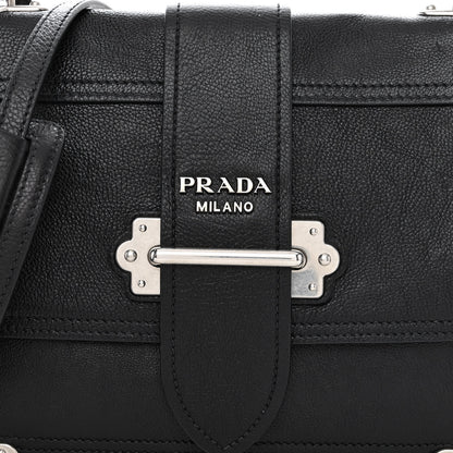 Prada Glace Calfskin Large Soft Cahier Bag Black 9 of 13