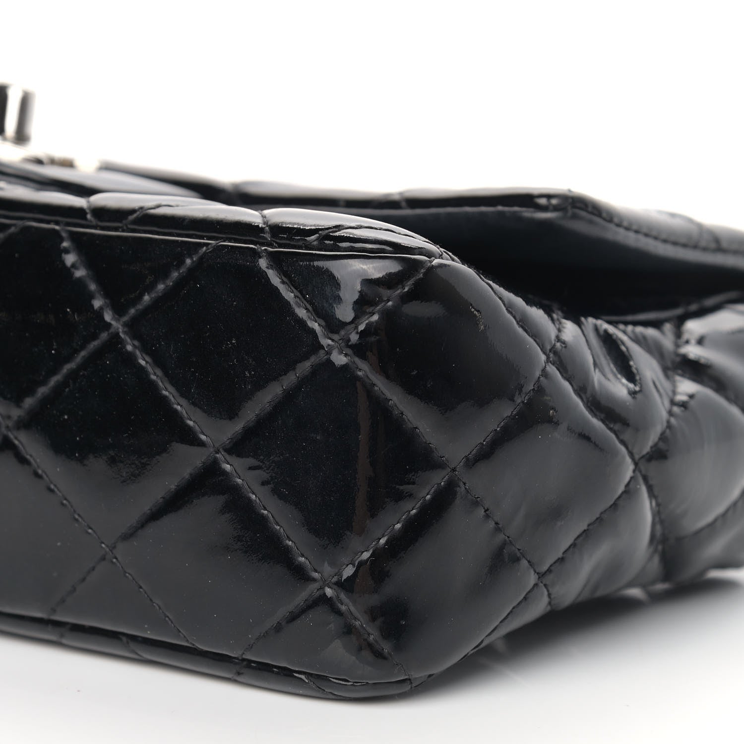Chanel Patent Calfskin Quilted Mini Rectangular Flap Black 12 of 12