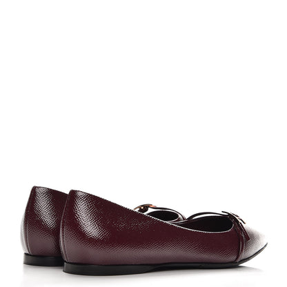 Hermes Patent Epsom Laura Ballerina Flats 36.5 Bordeaux 4 of 7