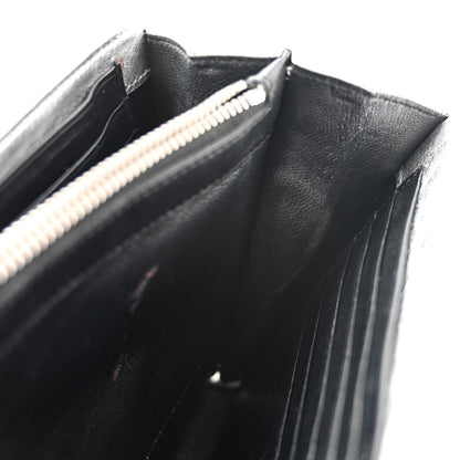 Saint Laurent Metallic Lambskin Matelasse Chevron Monogram Chain Wallet Argento 14 of 16