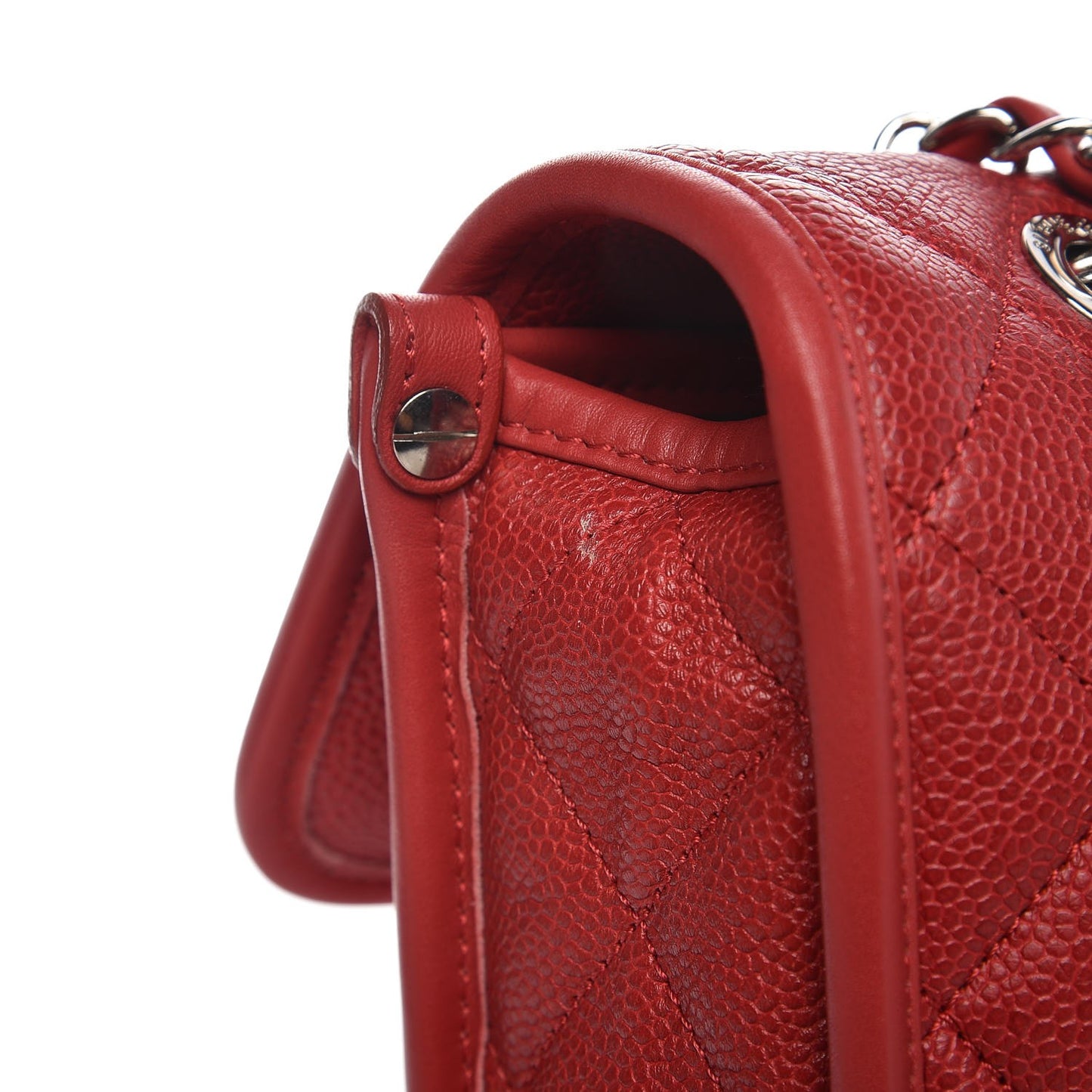 Caviar Quilted Medium French Riviera Flap Red