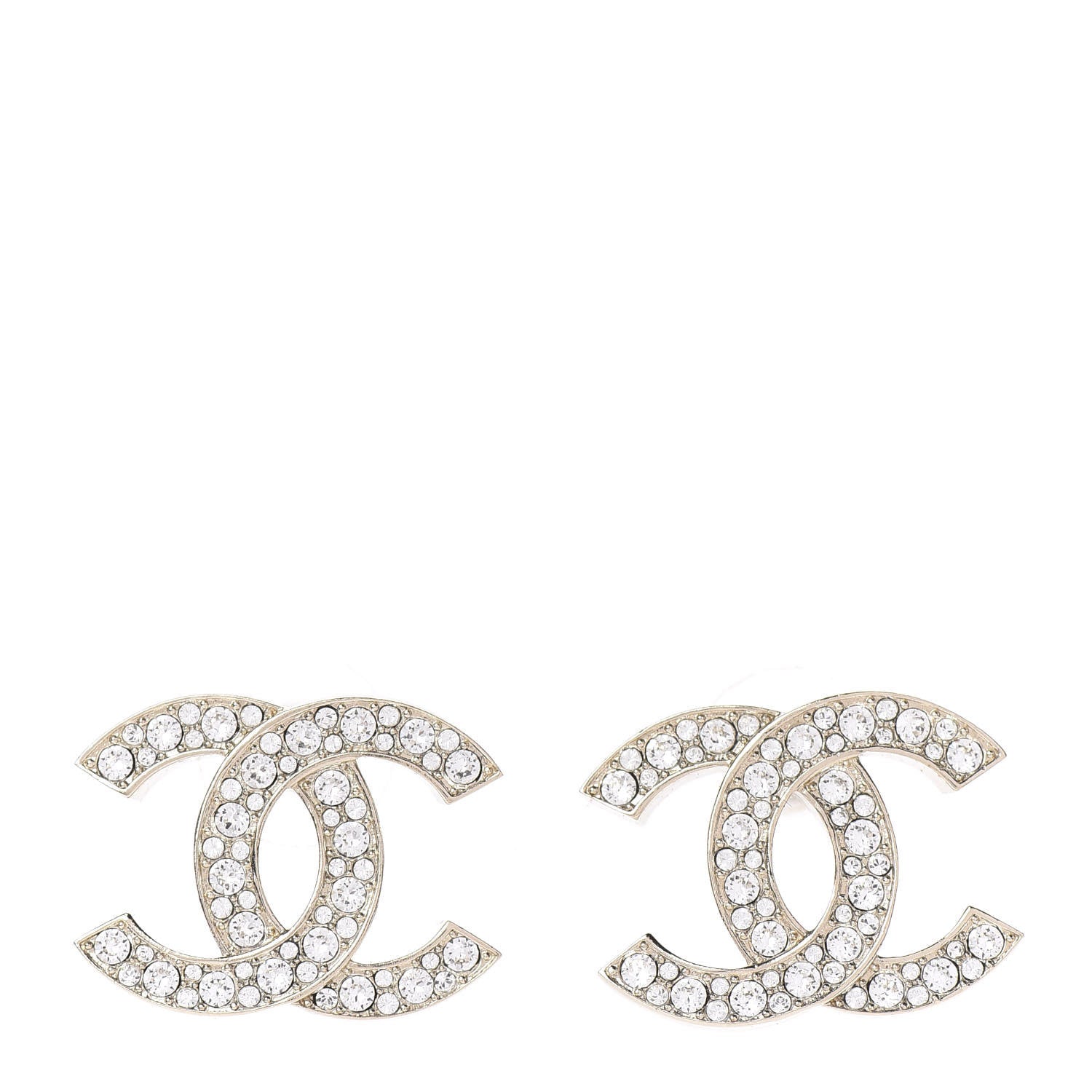 Chanel Crystal CC Rockin Summer Stud Earrings Gold 1 of 4