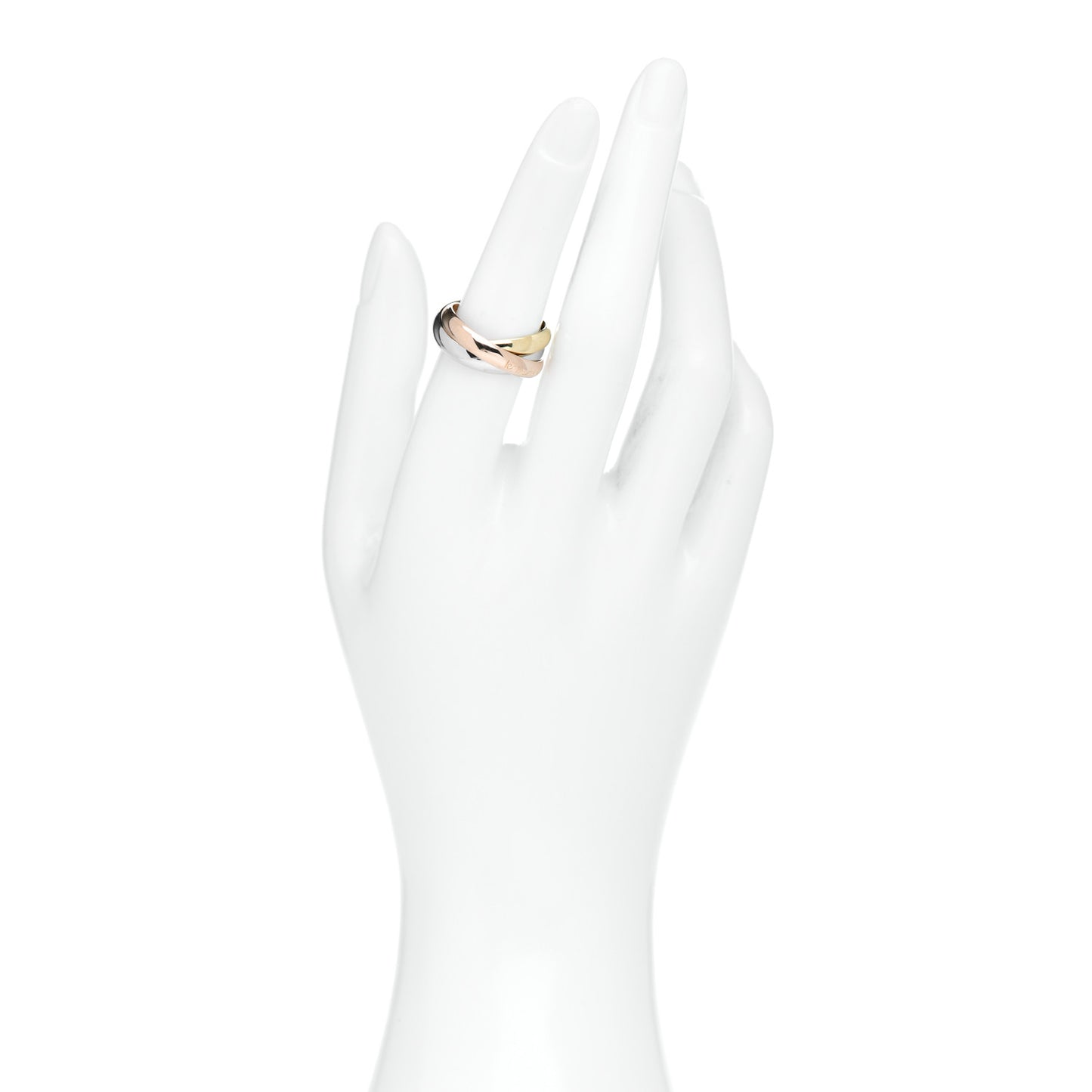 18K Pink Yellow White Gold Classic Les Must De Cartier Trinity Ring 53 6.25