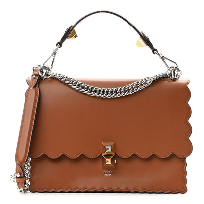 Fendi Vitello Liberty Scalloped Studded Kan I Shoulder Bag Caramello 1 of 10