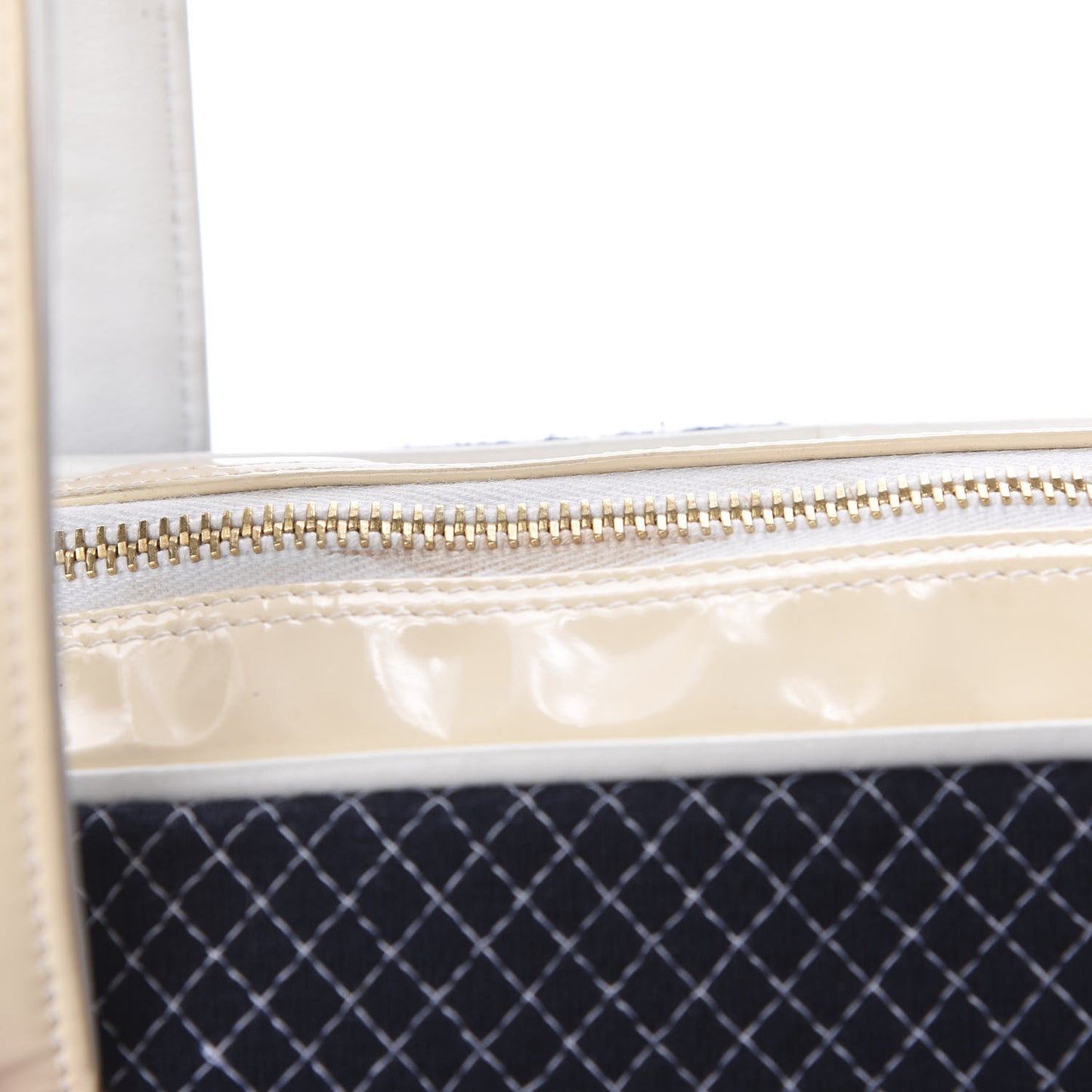 Patent Jersey Quilted Bowler Navy Blue