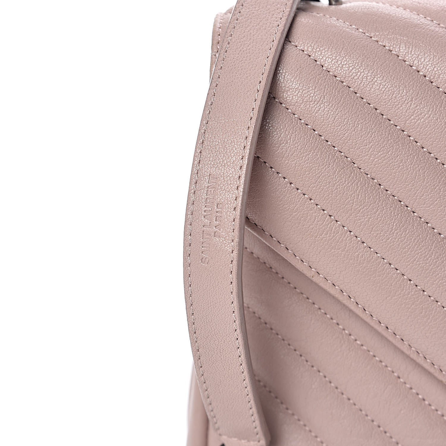 Saint Laurent Sheepskin Matelasse Chevron Monogram Medium College Bag Rose Poudre 10 of 16