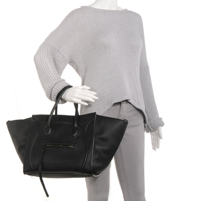 Celine Supple Calfskin Medium Phantom Luggage Black 2 of 8
