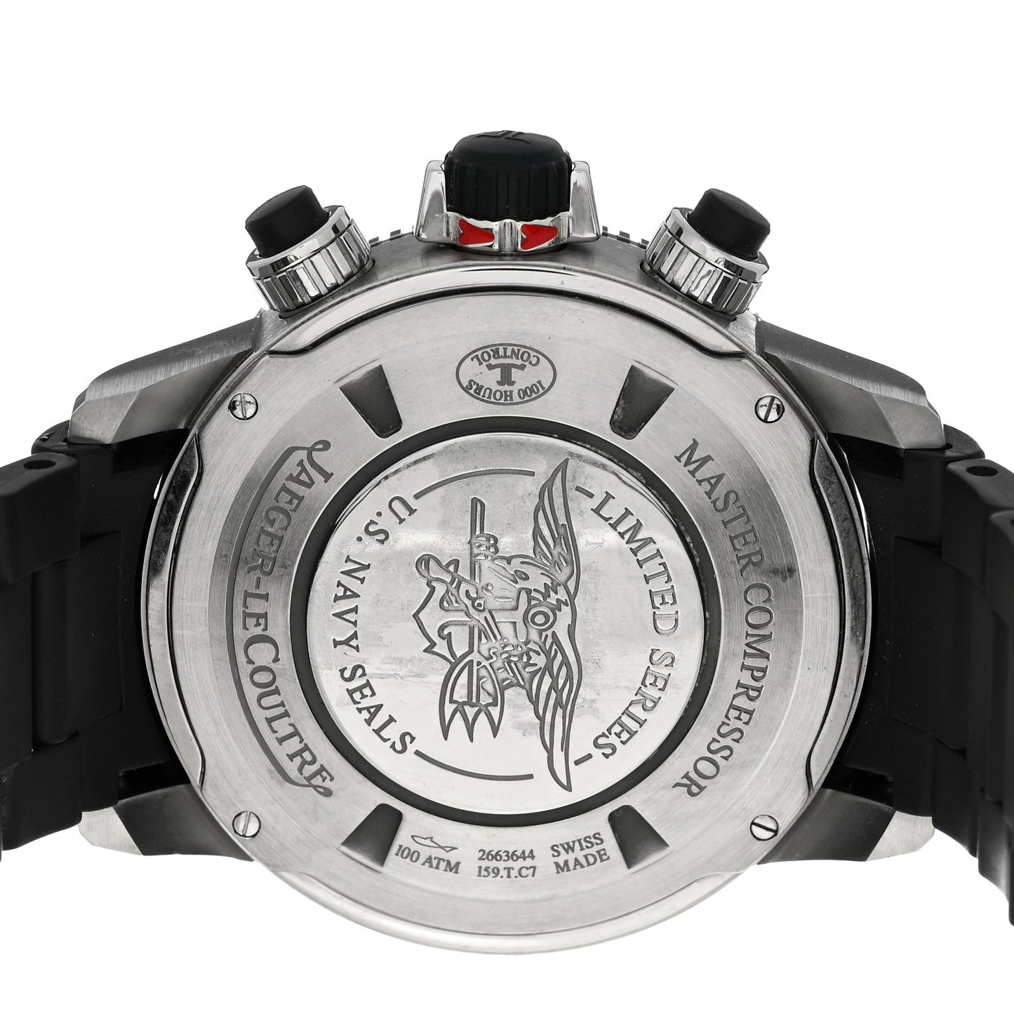 Titanium Rubber 44mm Master Compressor Chronograph GMT Navy Seals Limited Edition Automatic Watch Black Q178T677