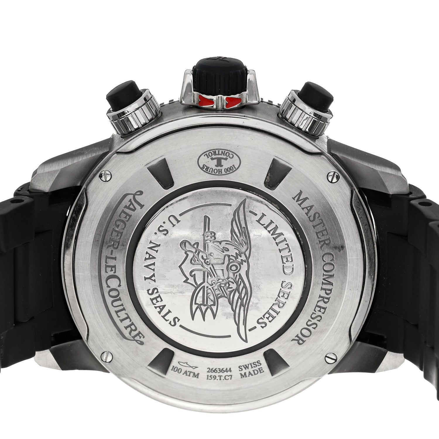 Jaeger-LeCoultre Titanium Rubber 44mm Master Compressor Chronograph GMT Navy Seals Limited Edition Automatic Watch Black Q178T677 4 of 6