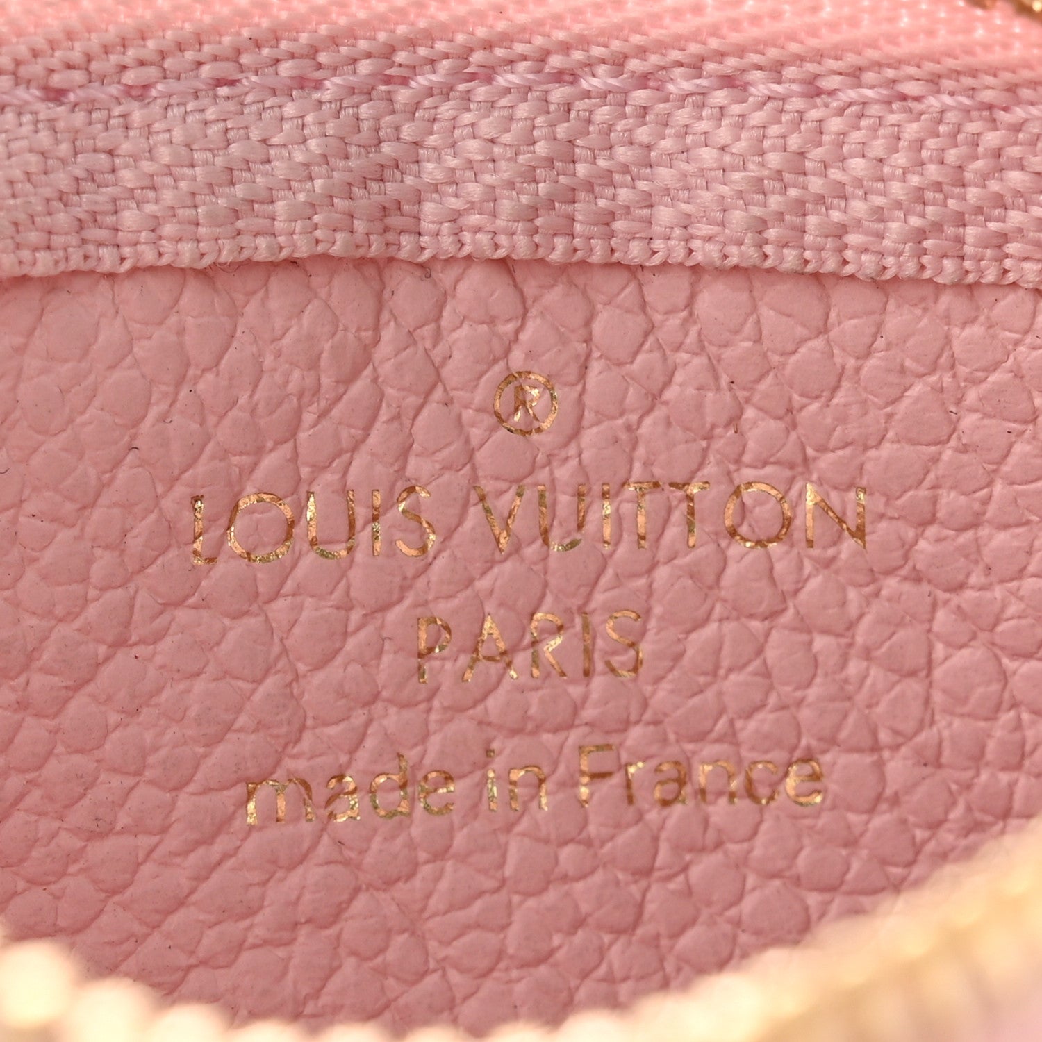 Louis Vuitton Empreinte Monogram Giant Broderies Key Pouch Pink Creme 6 of 9