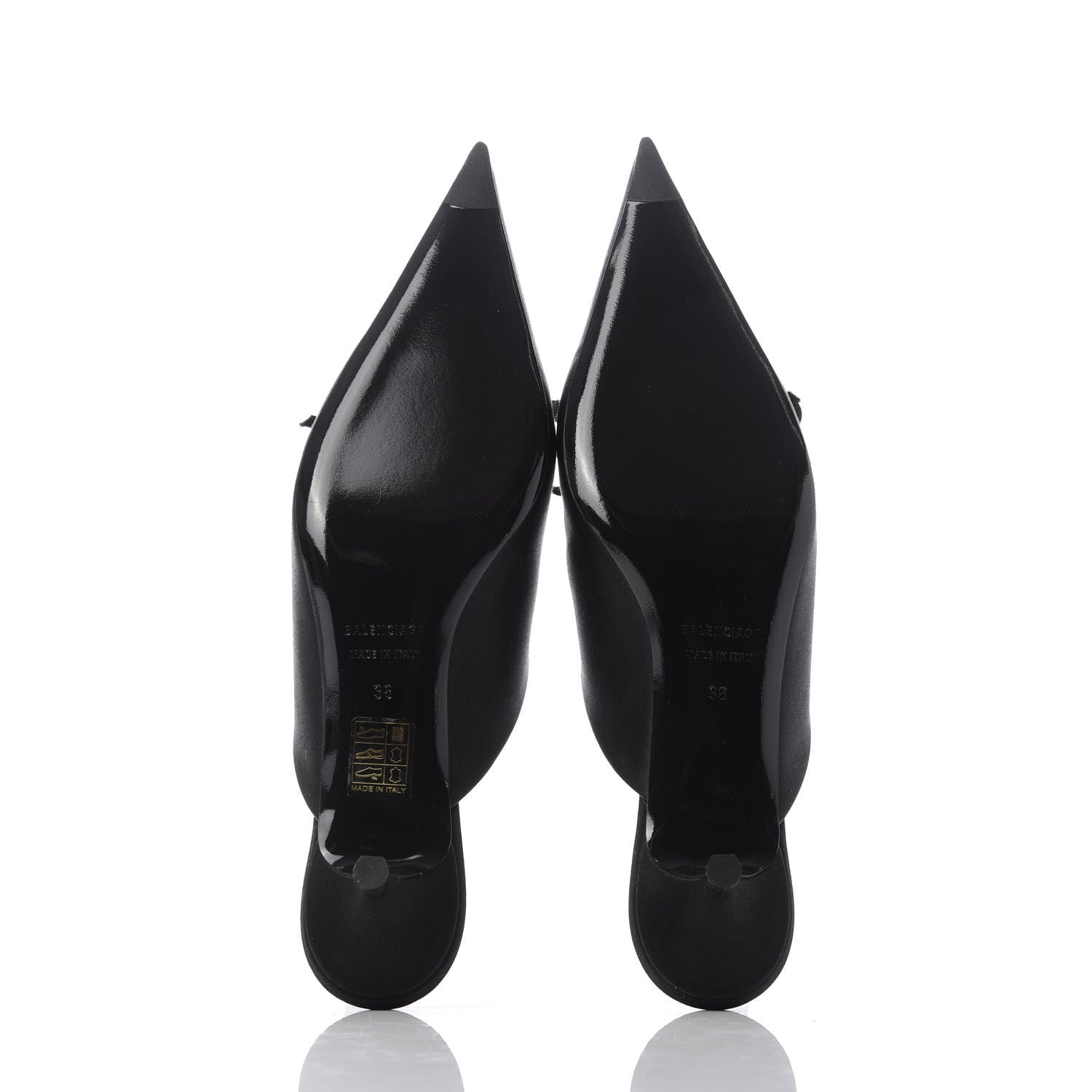 Balenciaga Satin Pointed Toe Knife 40mm Mules 38 Black 5 of 10