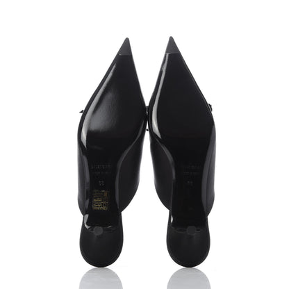 Balenciaga Satin Pointed Toe Knife 40mm Mules 38 Black 5 of 10