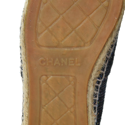 Chanel Tweed Patent Goatskin CC Espadrilles 36 Black Pink Yellow Silver 7 of 21