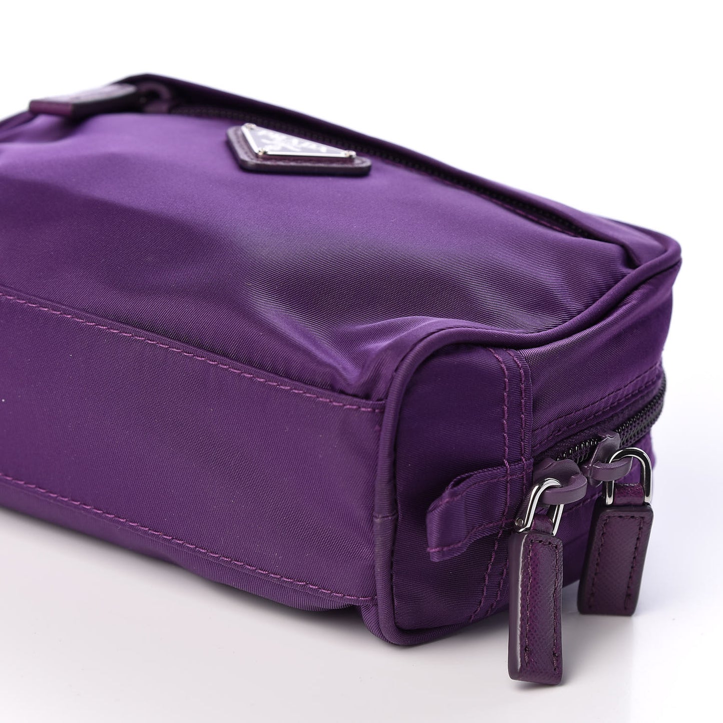 Tessuto Nylon Saffiano Cosmetic Pouch Ciclamino