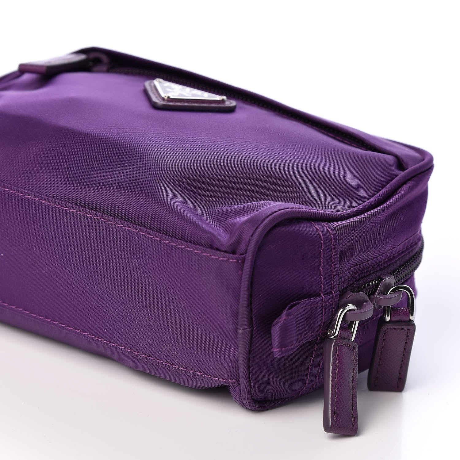 Prada Tessuto Nylon Saffiano Cosmetic Pouch Ciclamino 8 of 8