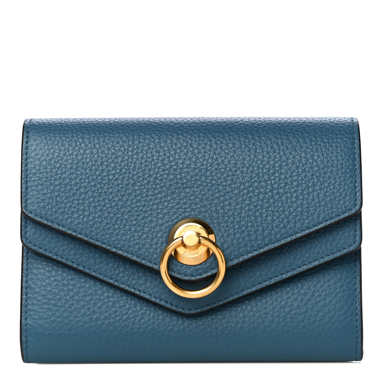 Mulberry Small Classic Grain Medium Harlow Wallet Steel Blue 1 of 12