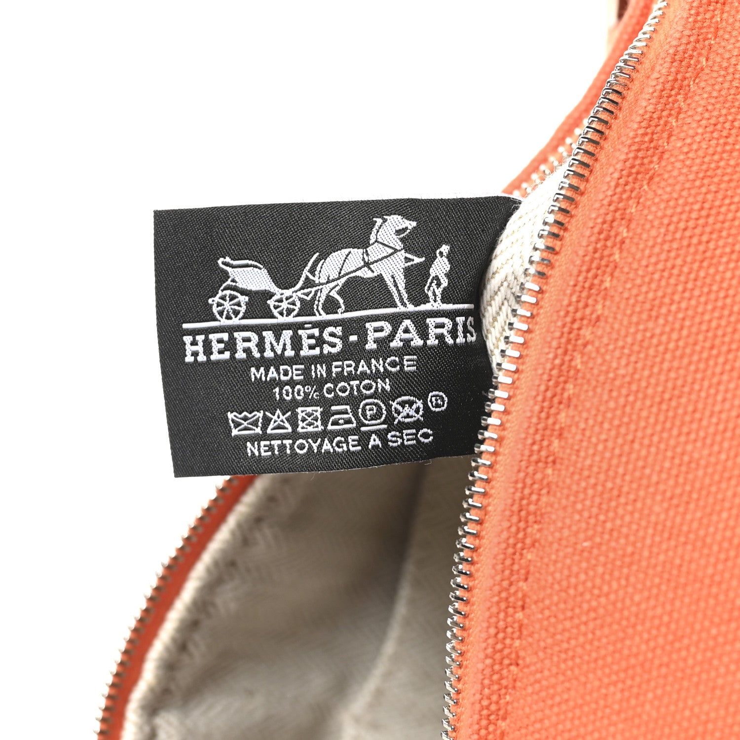 Hermes Canvas Small Bride-A-Brac Pouch Orange Burgundy 6 of 7