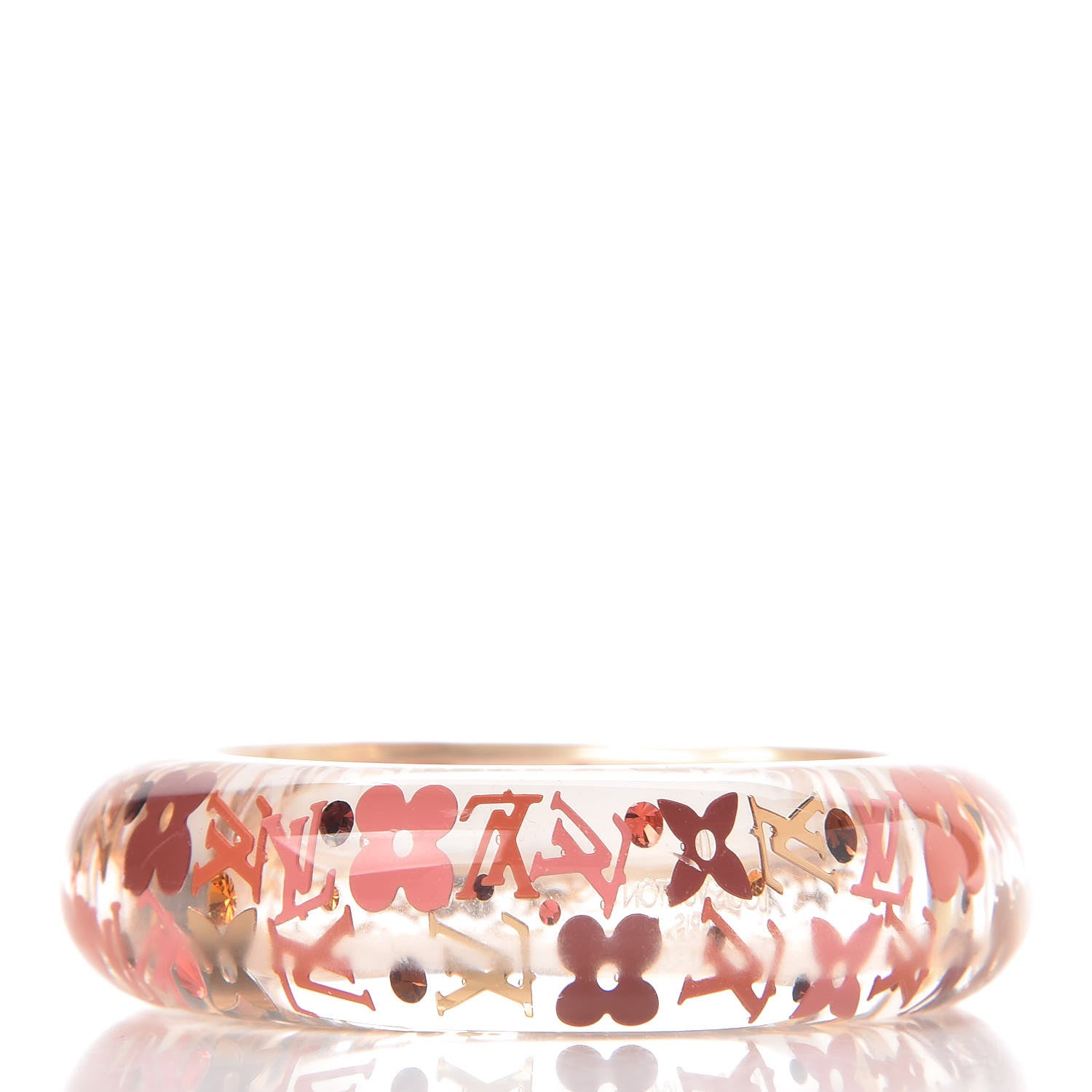 Louis Vuitton Resin Swarovski Small Inclusion GM Bracelet Tangerine 3 of 4