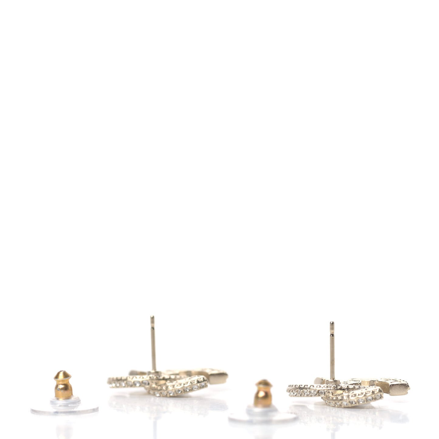 Crystal Timeless CC Earrings Light Gold