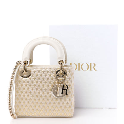 Christian Dior Metallic Jacquard Diamond Quilted Mini Lady Dior Gold 13 of 13