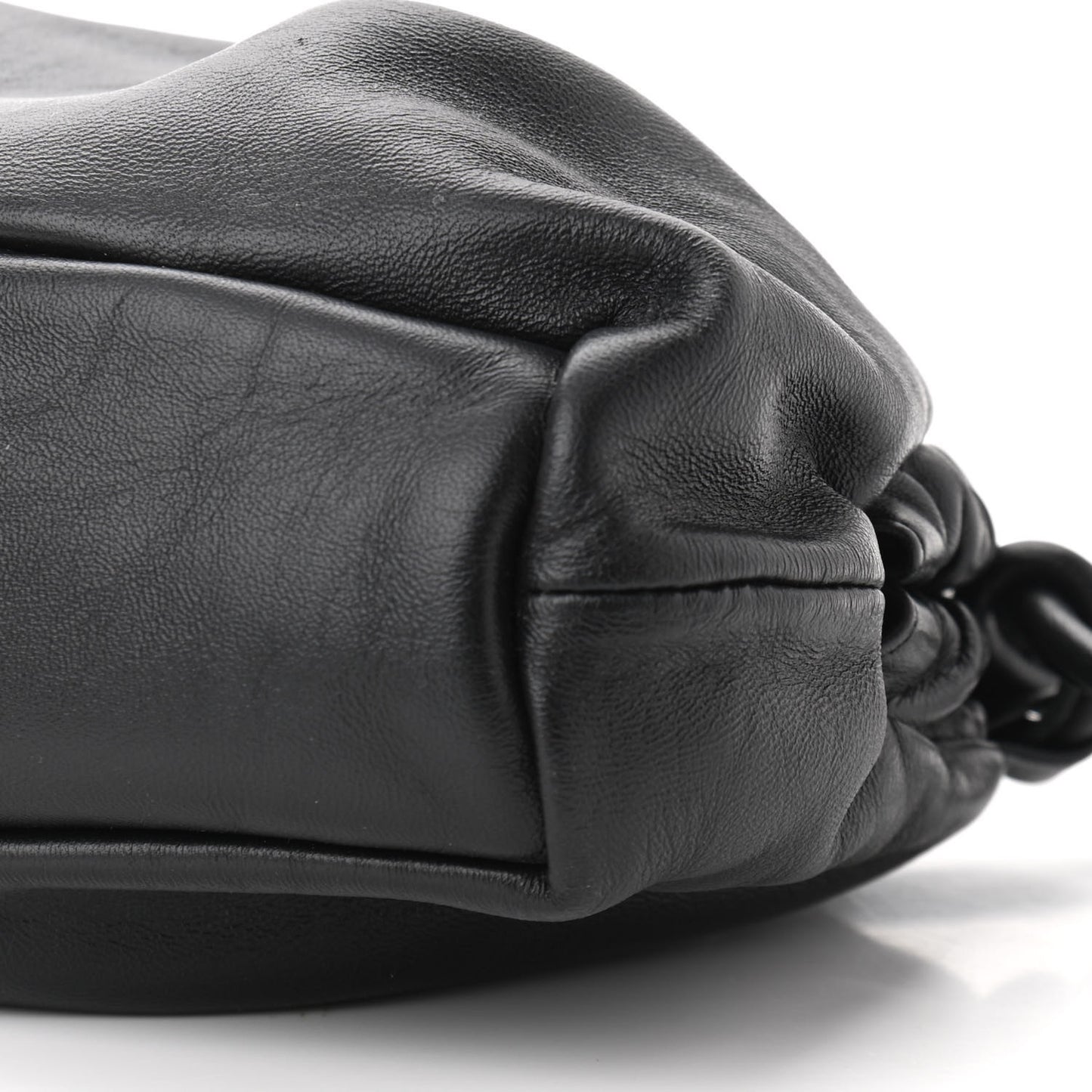 Lambskin Mini Cloud Clutch Black Flamma