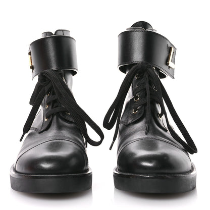Louis Vuitton Calfskin Wonderland Ranger Boots 38.5 Black 3 of 9