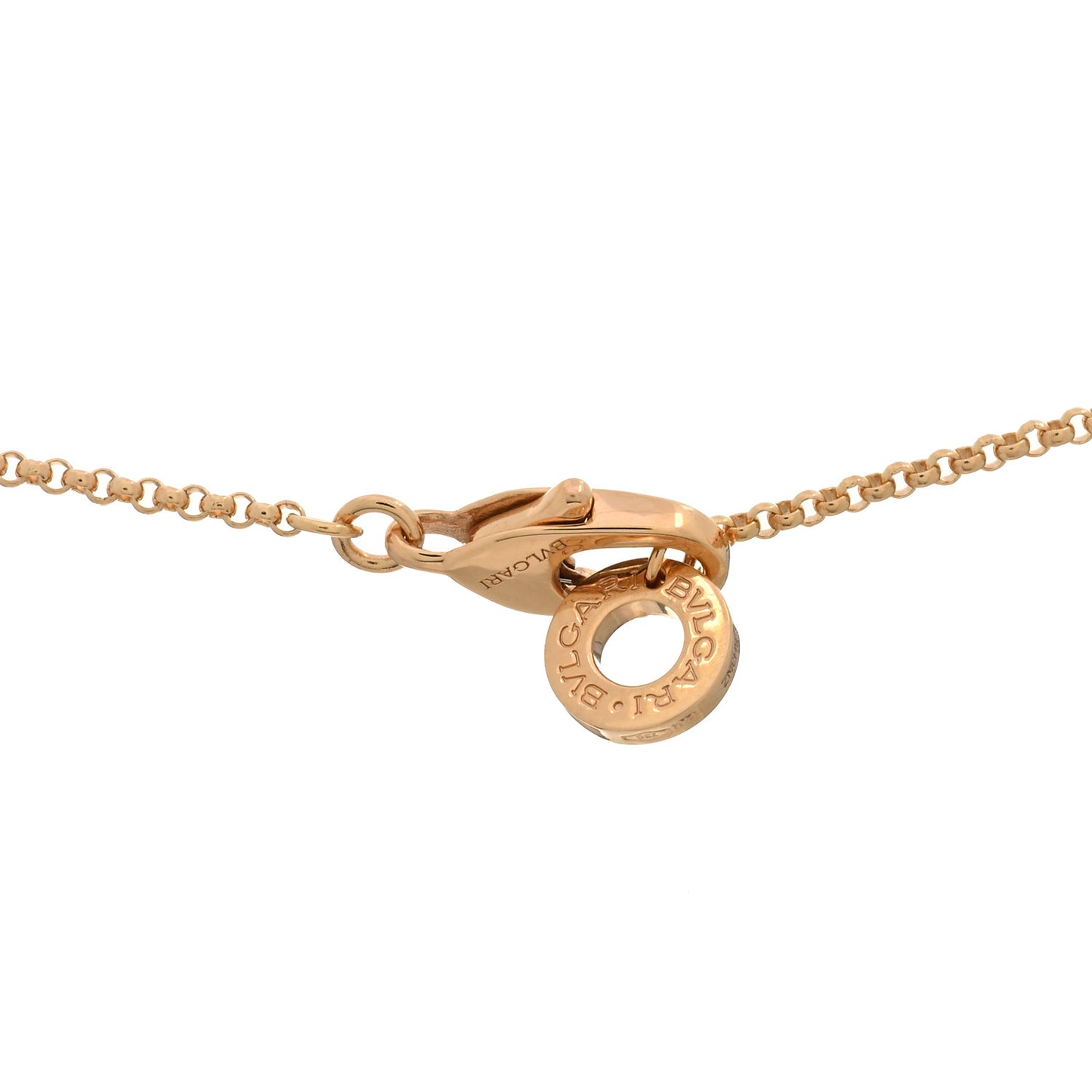 18K Rose Gold Diamond Small B.Zero1 Pave Pendant Necklace