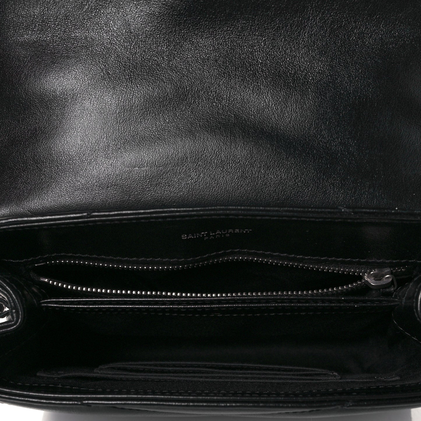 Calfskin Y Quilted Monogram Toy Loulou Crossbody Bag Black
