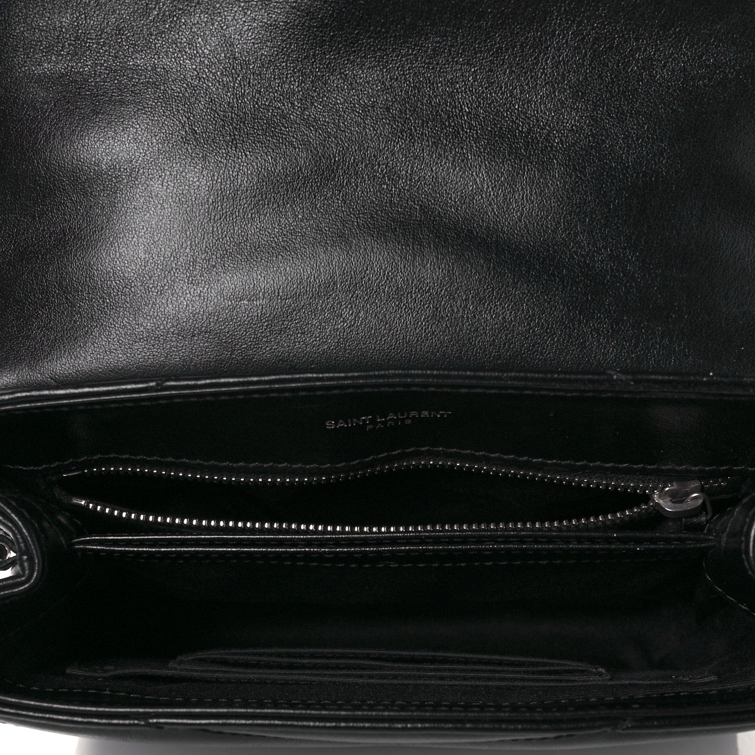 Saint Laurent Calfskin Y Quilted Monogram Toy Loulou Crossbody Bag Black 5 of 9