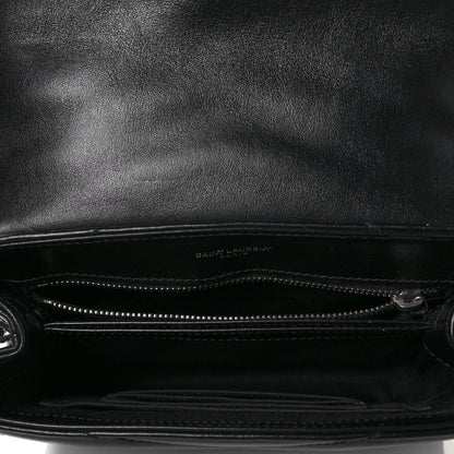 Saint Laurent Calfskin Y Quilted Monogram Toy Loulou Crossbody Bag Black 5 of 9