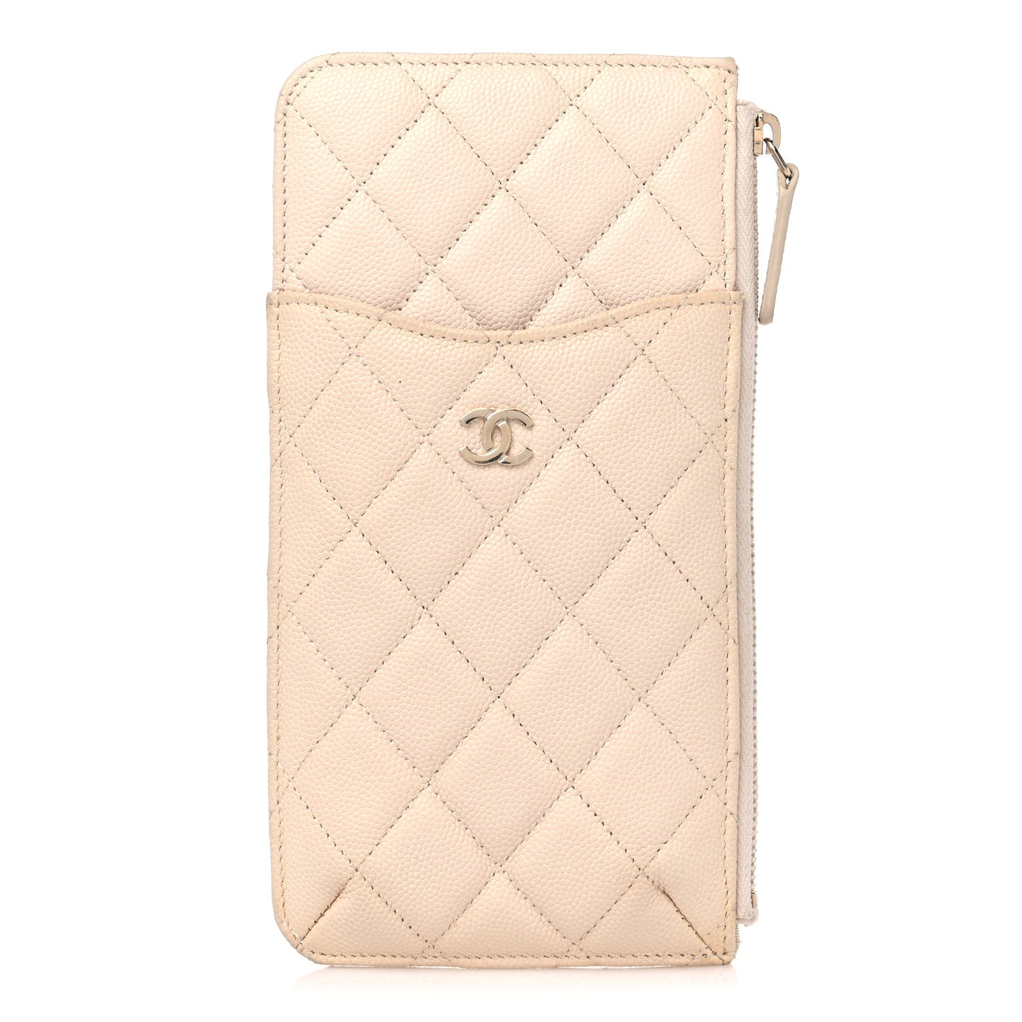 Caviar Quilted Classic iPhone Pouch Light Beige