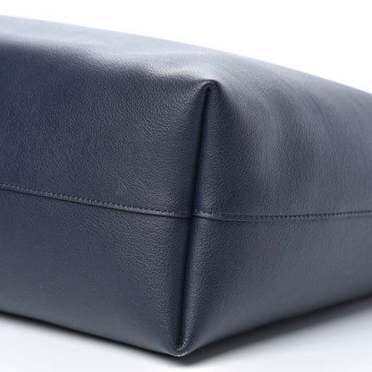 Saint Laurent Calfskin Large Shopping Tote Navy 9 of 10