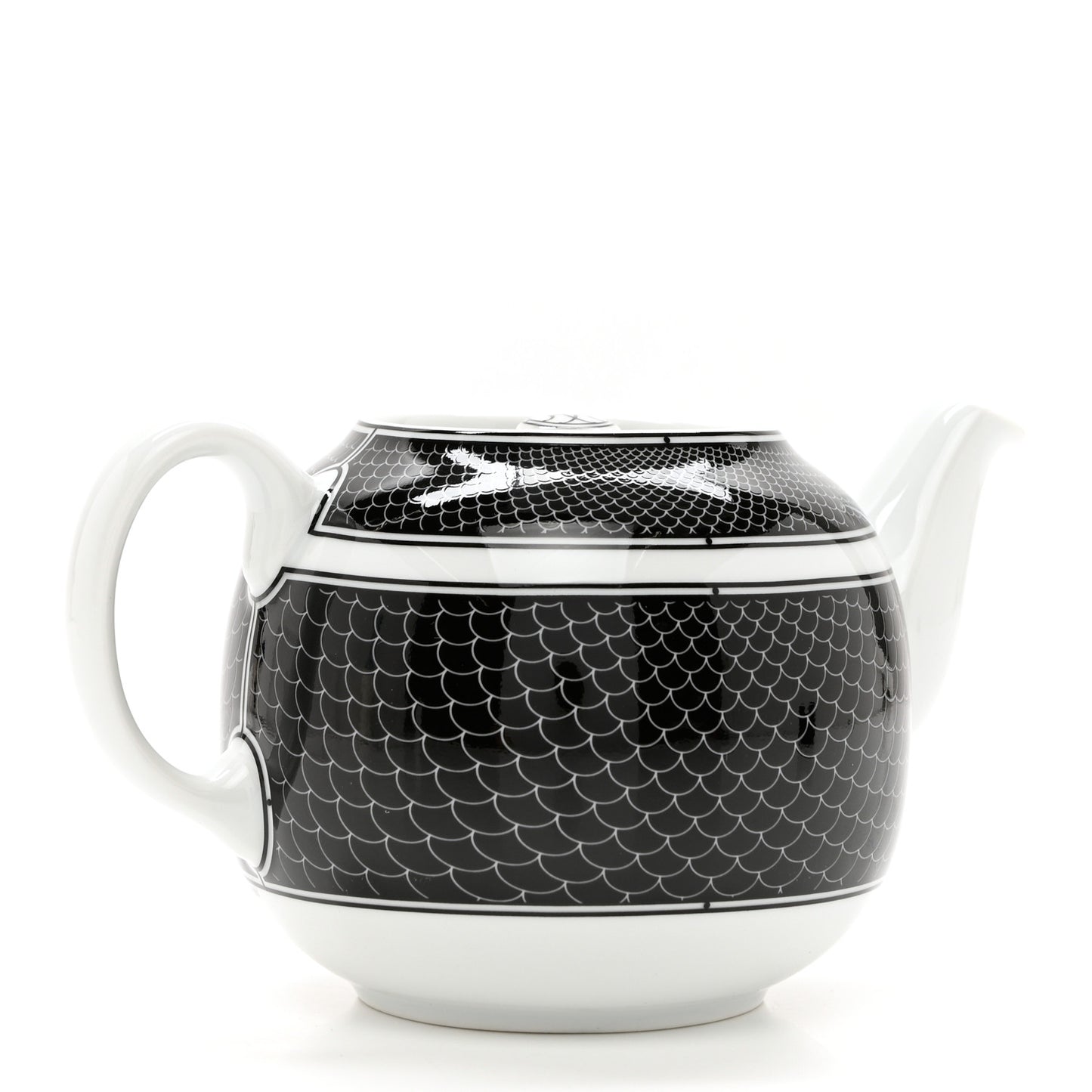 Porcelain H Deco Teapot Black