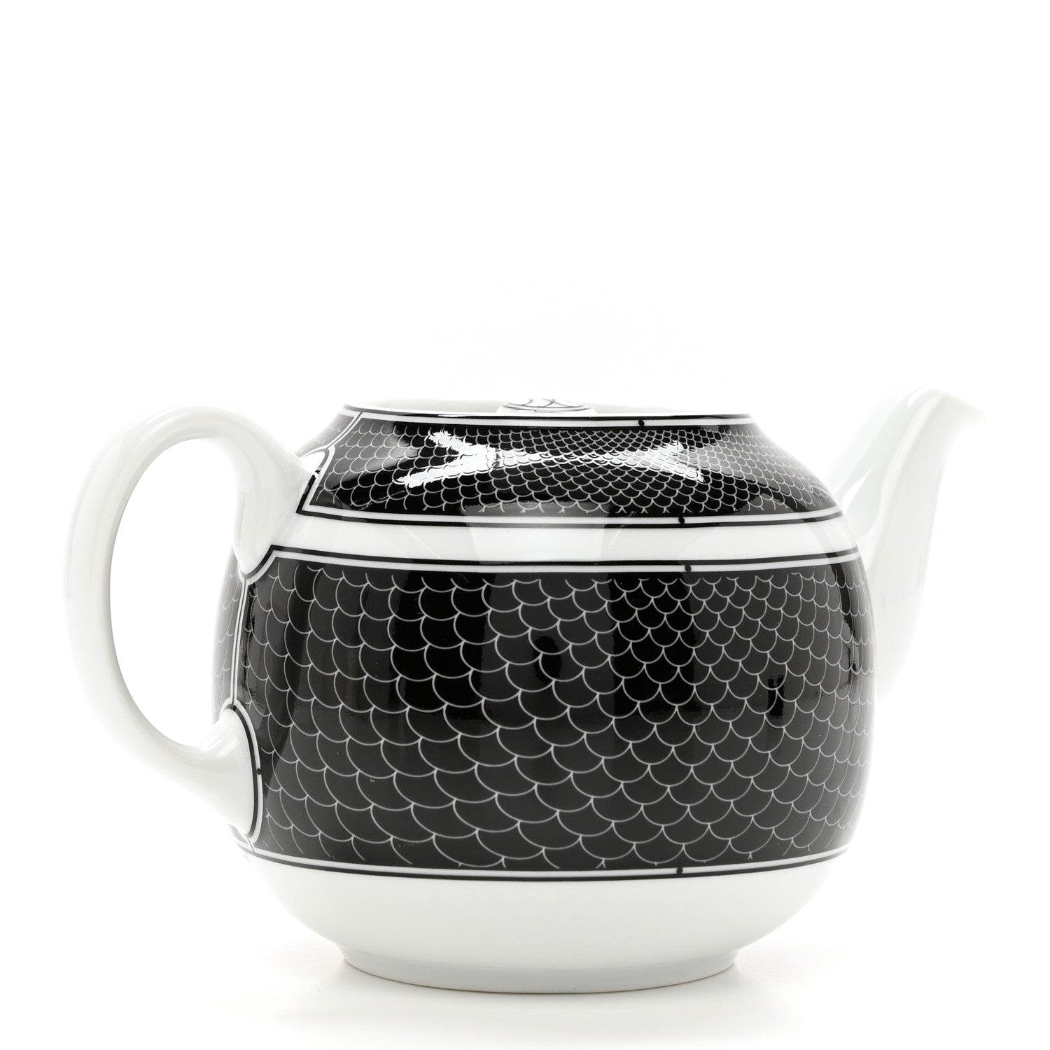 Hermes Porcelain H Deco Teapot Black 2 of 9