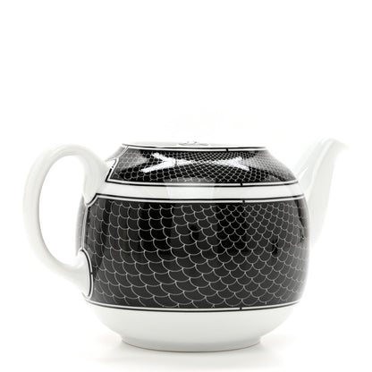 Hermes Porcelain H Deco Teapot Black 2 of 9