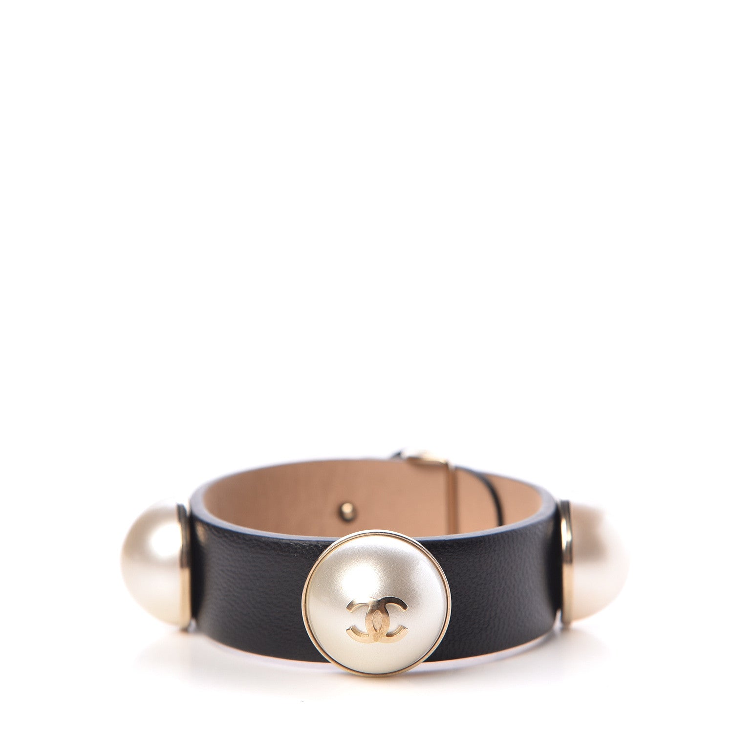 Chanel Lambskin Pearl CC Bracelet M Black 1 of 7