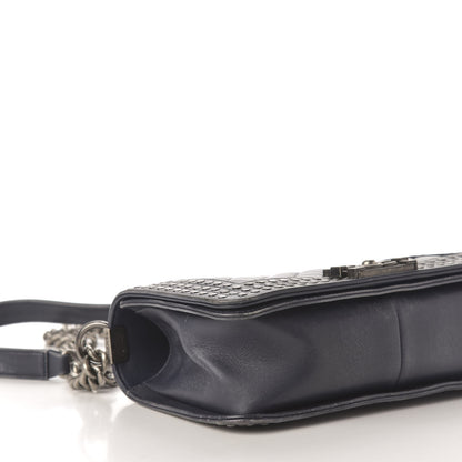 Chanel Faded Calfskin Quilted Medium Studded Boy Flap Black 9 of 13