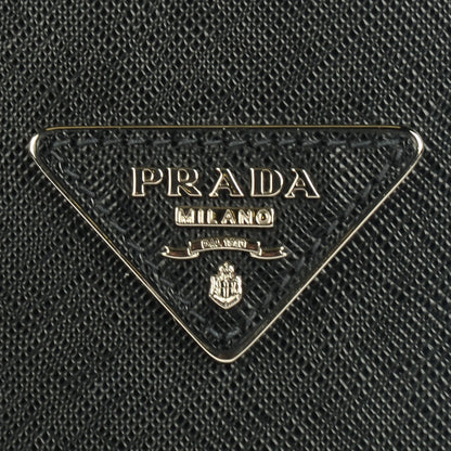 Prada Saffiano Small Galleria Double Zip Tote Black Talco 8 of 10