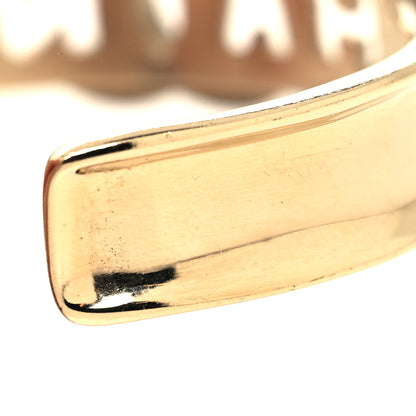 Chanel Crystal CC Cuff Bracelet S Gold 5 of 5