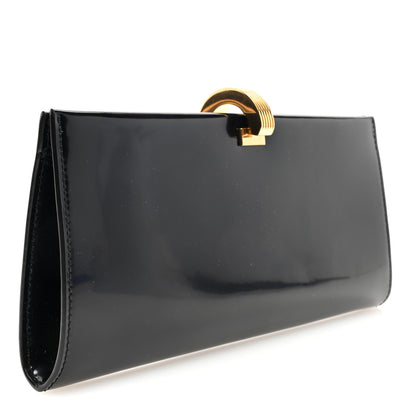 Saint Laurent Patent Daria Clutch Black 3 of 9