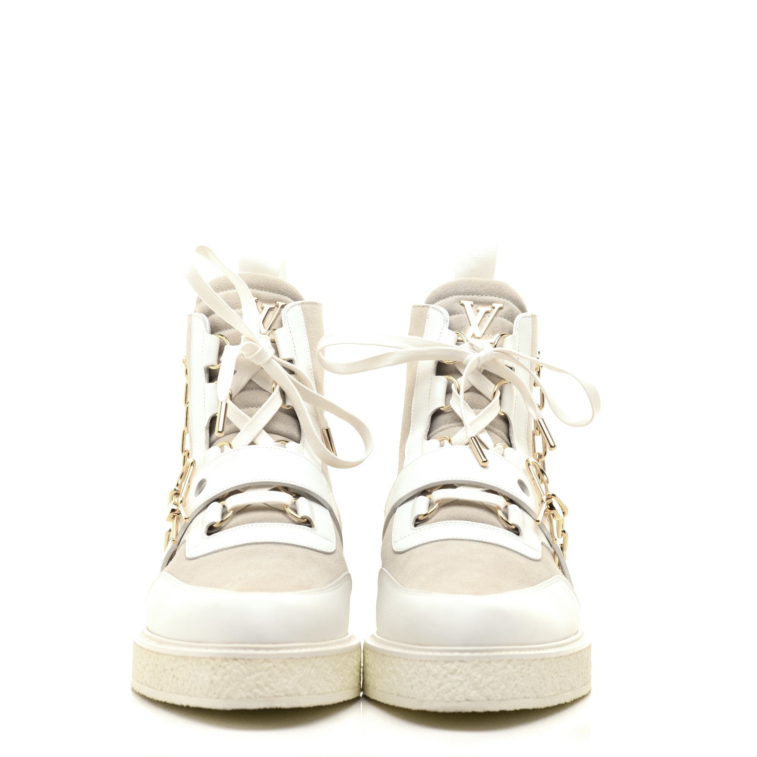 Louis Vuitton Calfskin Suede Mens Creeper Ankle Boots 10 White 2 of 10