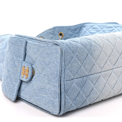Chanel Washed Denim Quilted Medium Chanel 25 Handbag Blue 9 of 11