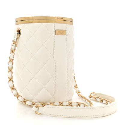 Chanel Lambskin Quilted Crown Box Bag White 3 of 12