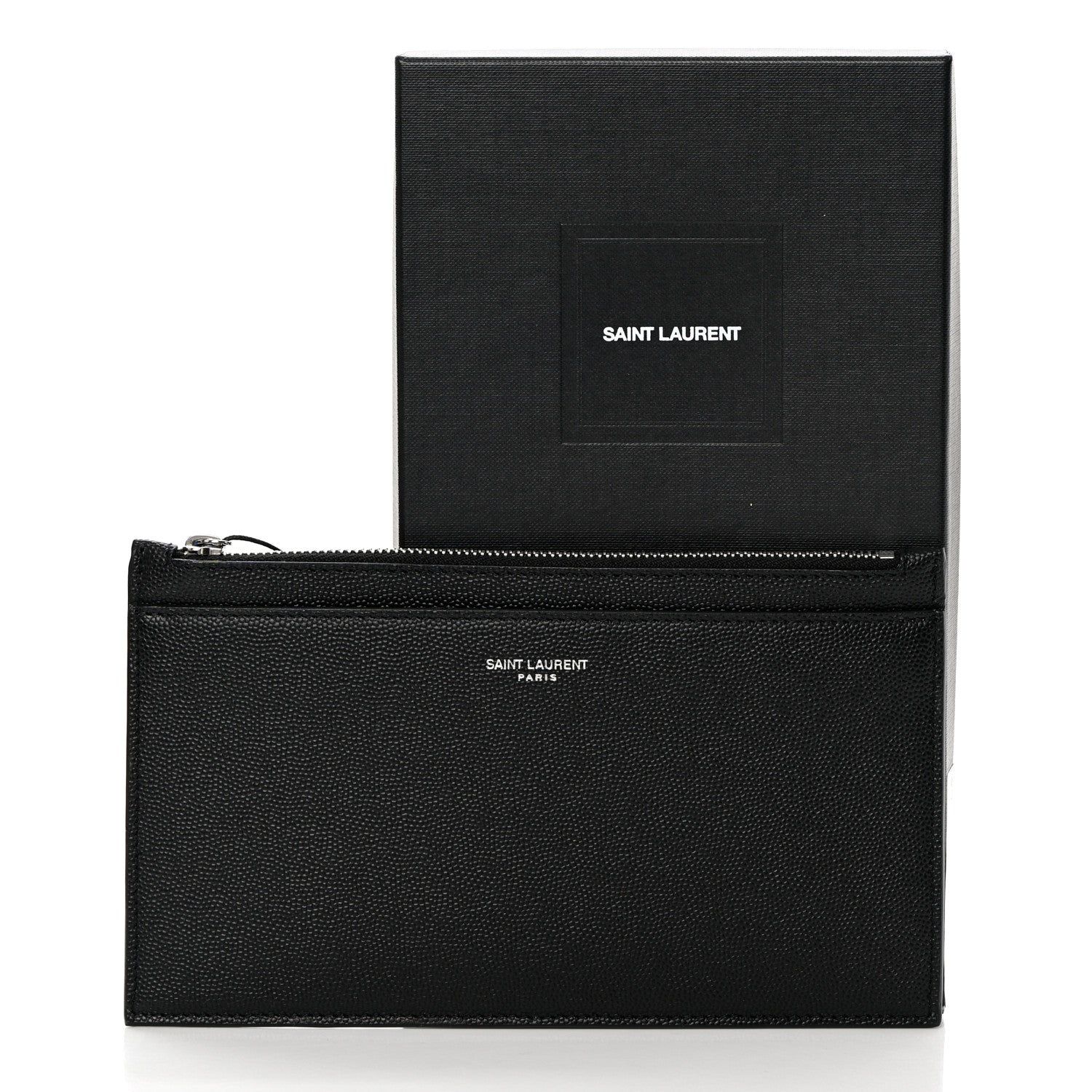 Saint Laurent Grain De Poudre Zipped Pouch Black 8 of 8