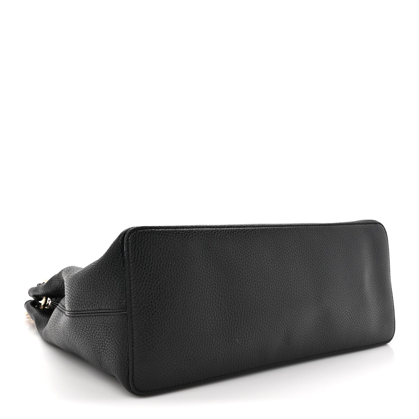 Pebbled Calfskin Large Soho Hobo Black