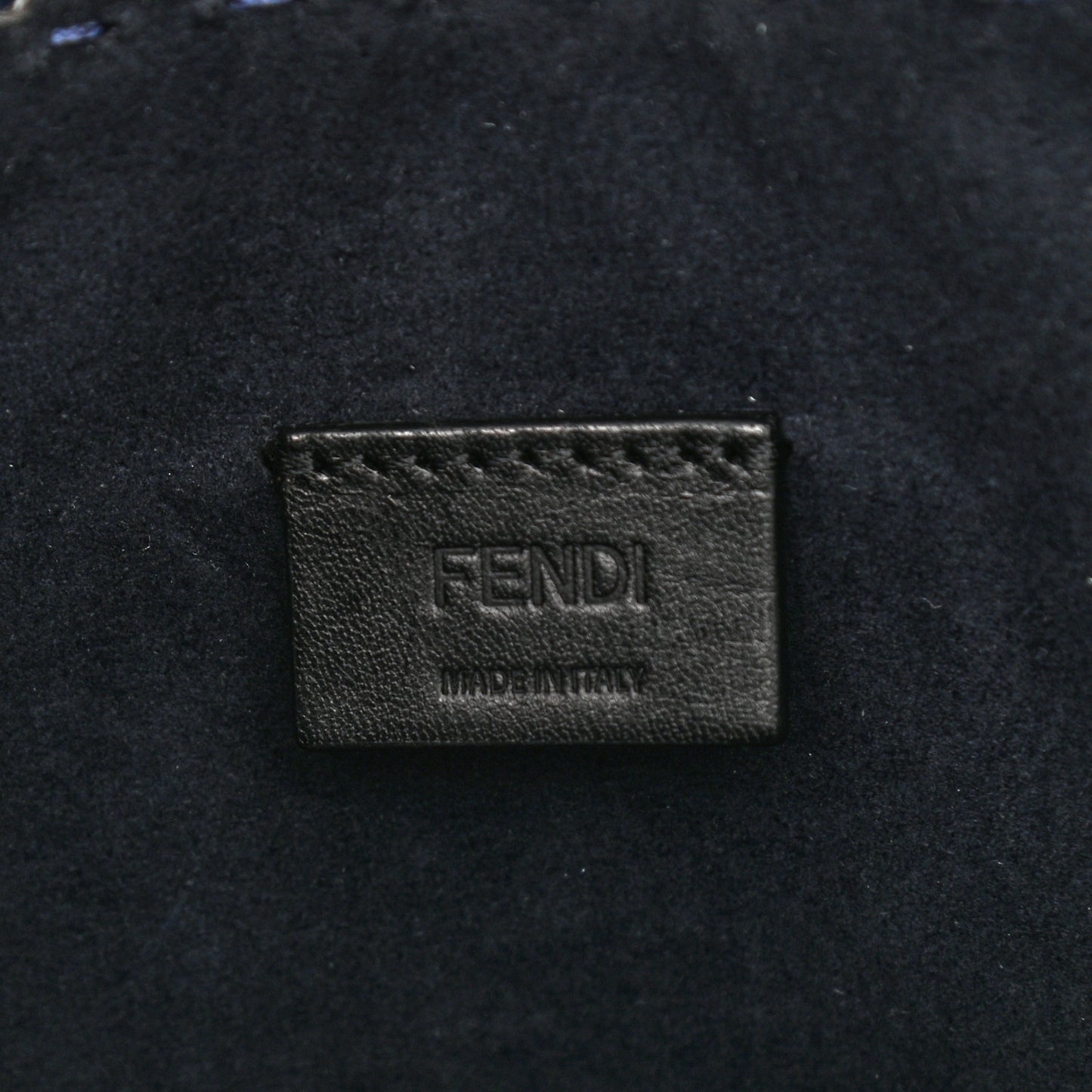 Vitello King Logo Embossed Mini East West Shopper Blueberry
