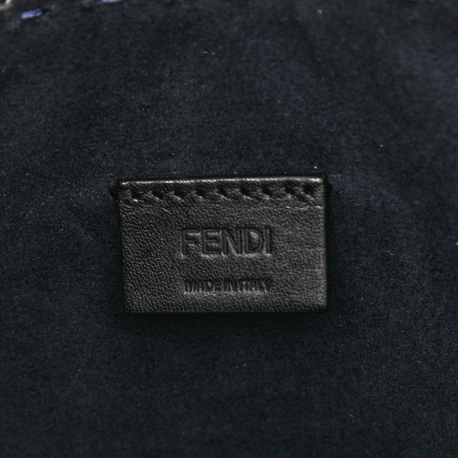 Fendi Vitello King Logo Embossed Mini East West Shopper Blueberry 6 of 11