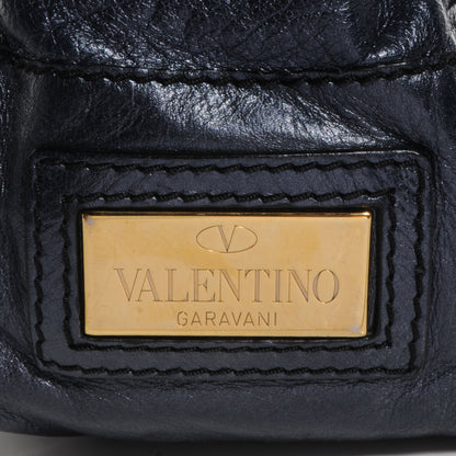 Valentino Garavani Leather Large Histoire Metallic Blue 8 of 9