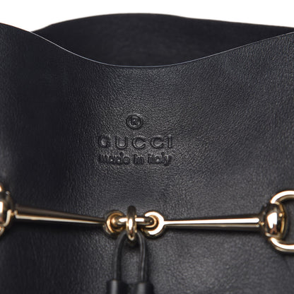 Gucci Calfskin Large Horsebit Tote Black 14 of 34