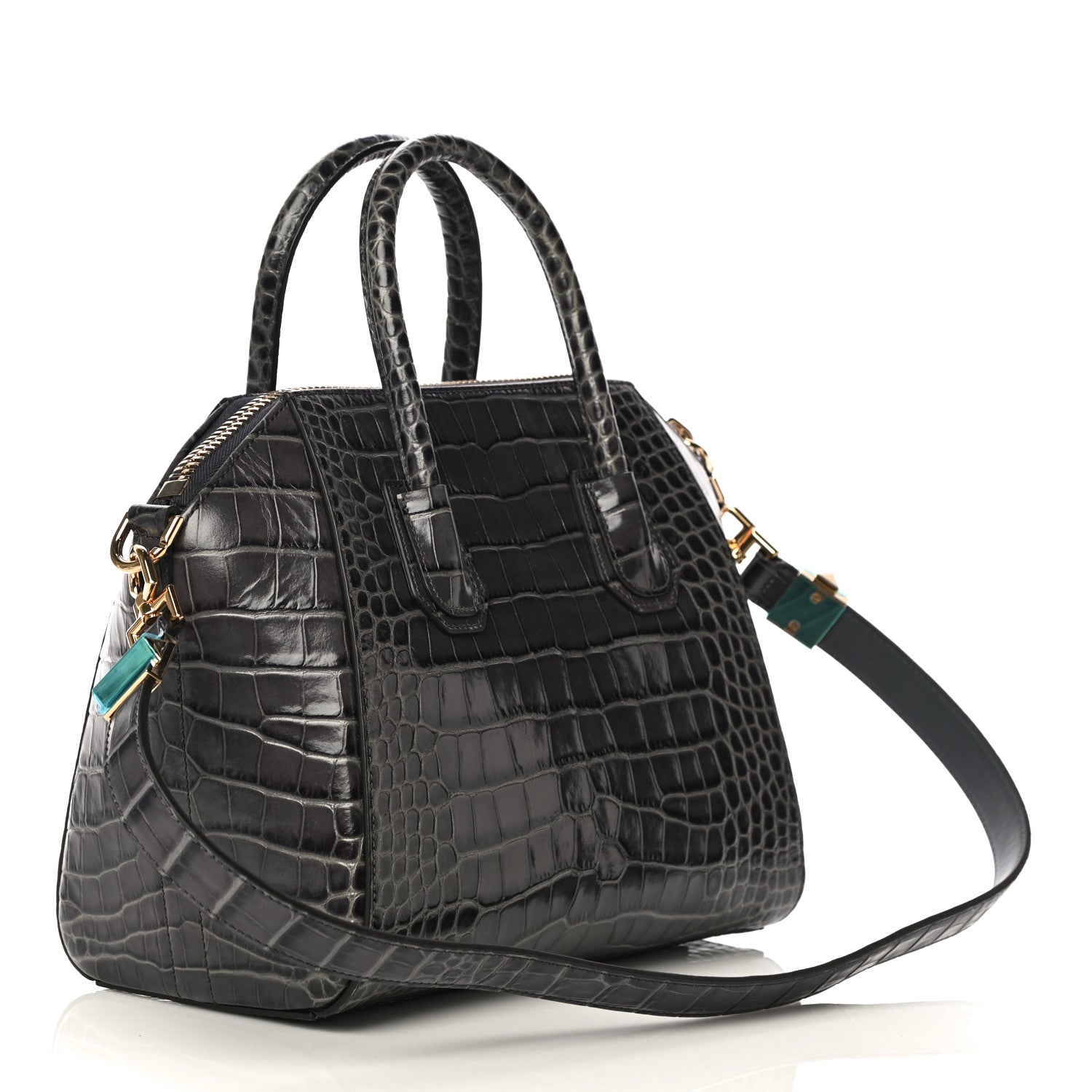 Givenchy Calfskin Crocodile Embossed Small Antigona Storm Grey 3 of 9